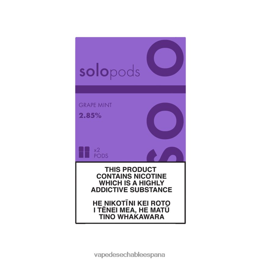 Vape Desechable España menta de uva | Solo paquete de 2 cápsulas de repuesto V8V02454