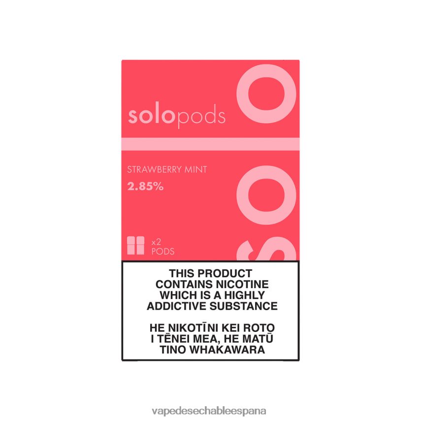 Vape Desechable España menta fresa | Solo paquete de 2 cápsulas de repuesto V8V02460