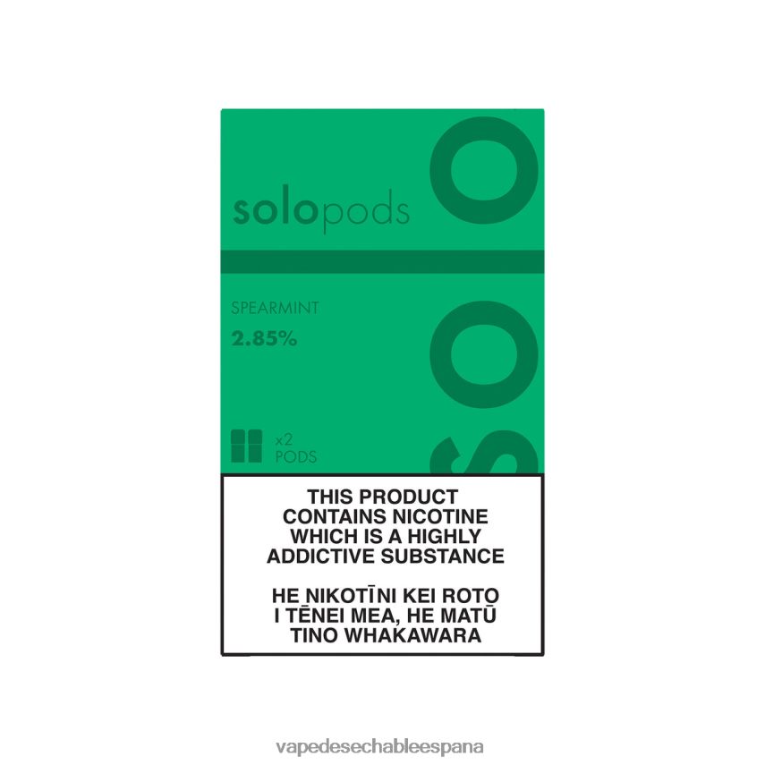 Vape Desechable España menta verde | Solo paquete de 2 cápsulas de repuesto V8V02462