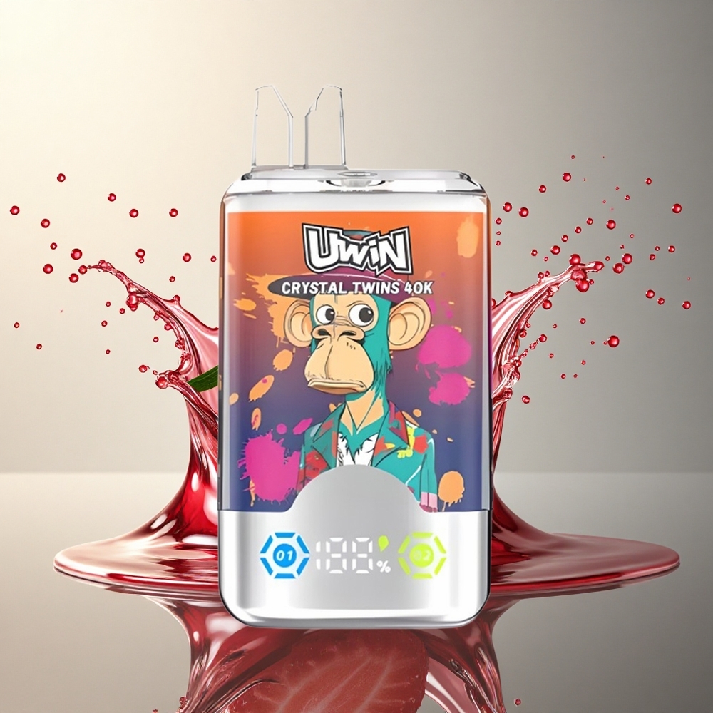 Uwin Crystal Twins 40000 Puffs Fresa Frambuesa Cereza Señor Azul Doble Sabor 850mAh
