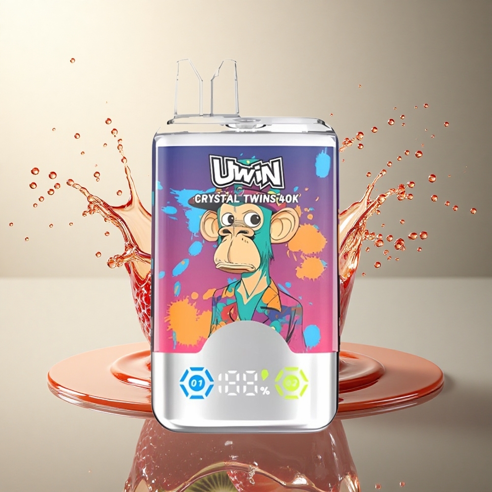 Uwin Crystal Twins 40000 Puffs Fresa Kiwi Uva Hielo con 5% de nicotina y 850mAh
