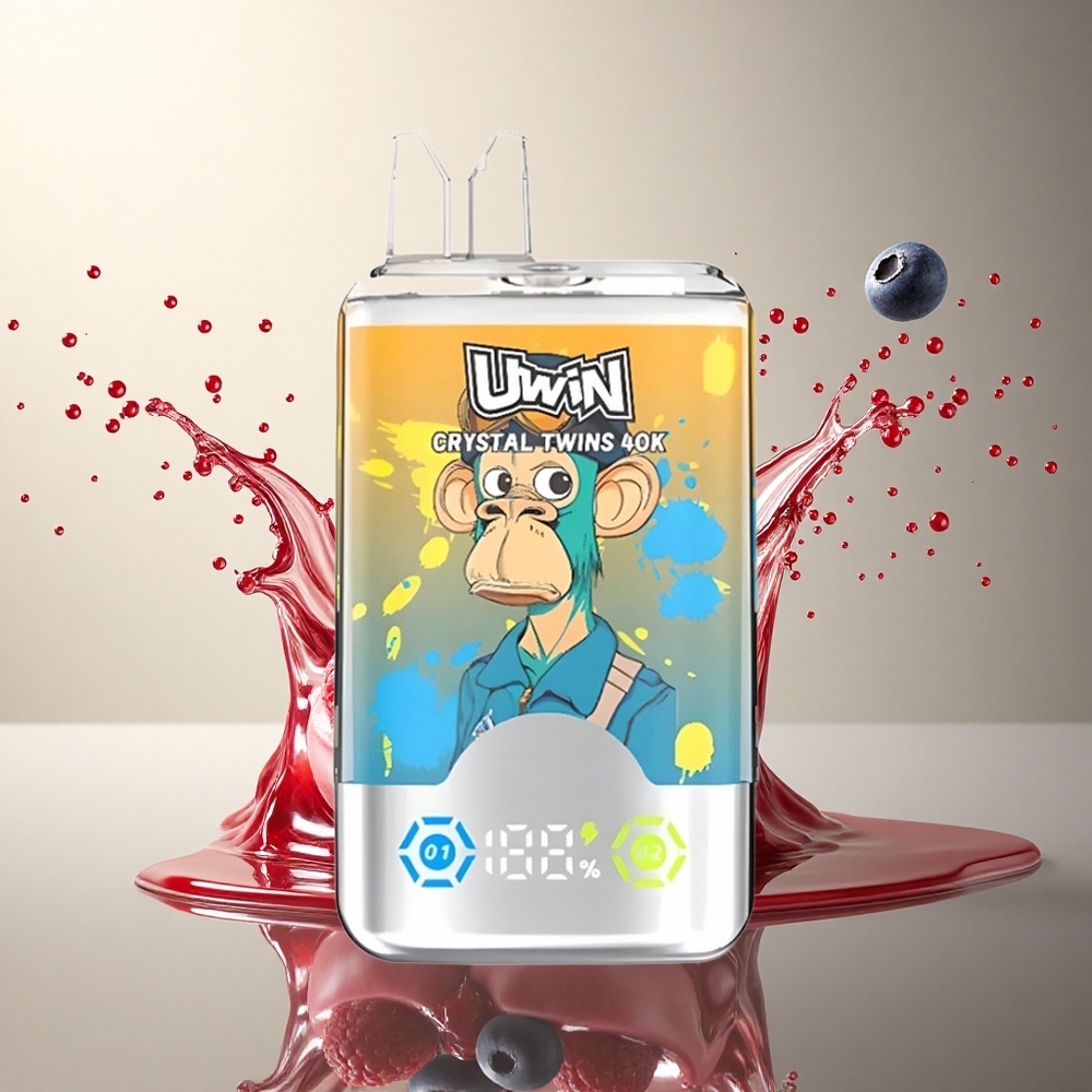 Uwin Crystal Twins 40000 Puffs Helado de Arándano Frambuesa Cereza con 5% de Nicotina y 850mAh