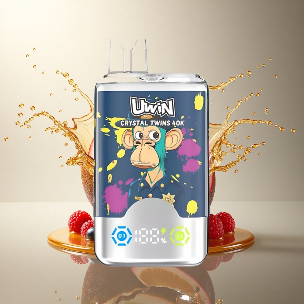 Uwin Crystal Twins 40000 Puffs Kiwi Maracuyá Guayaba Arándano Frambuesa con Dual Sabor y 850mAh