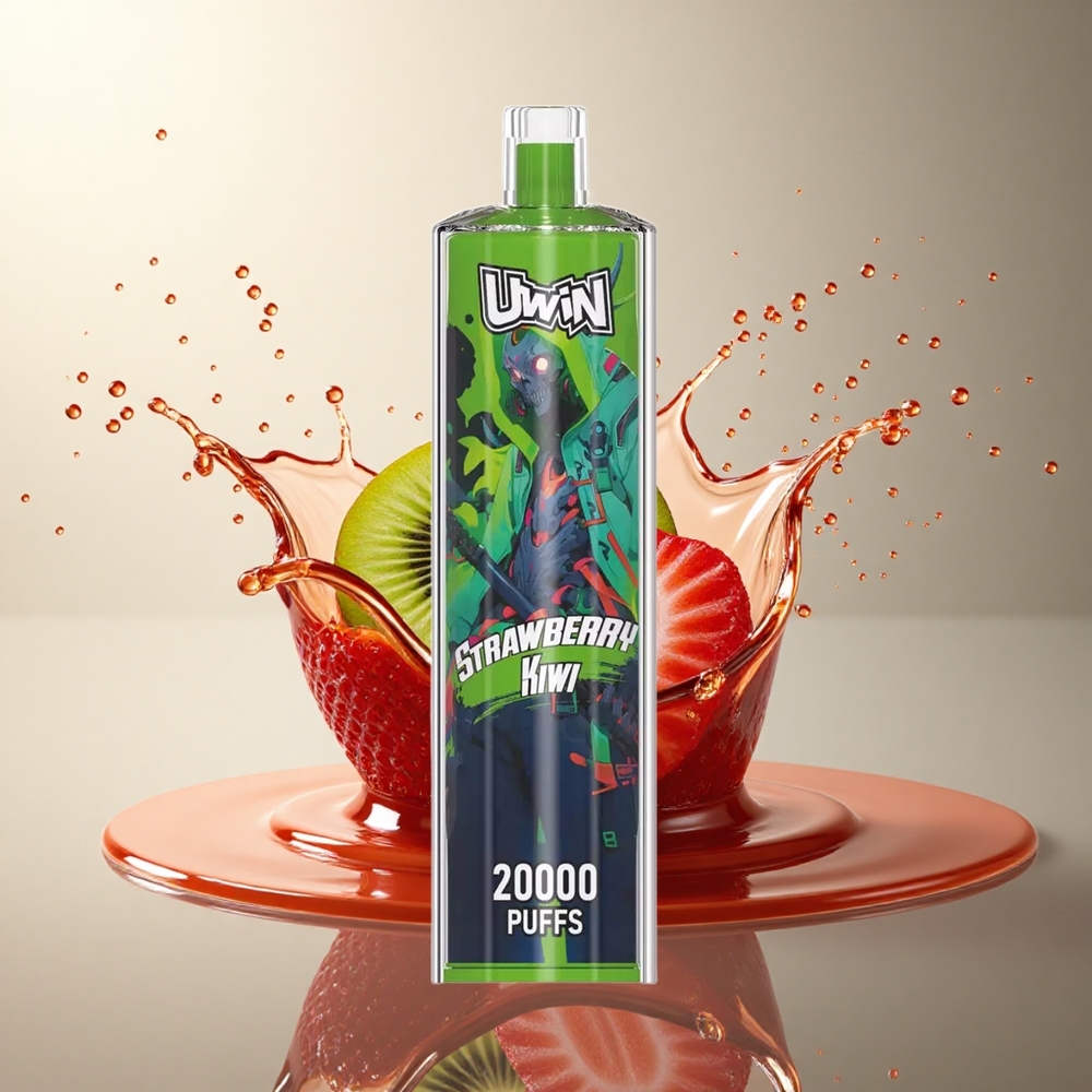 Uwin Shisha Hookah Crystal 20000 Puffs Fresa Kiwi Sin Nicotina Recargable 650mAh