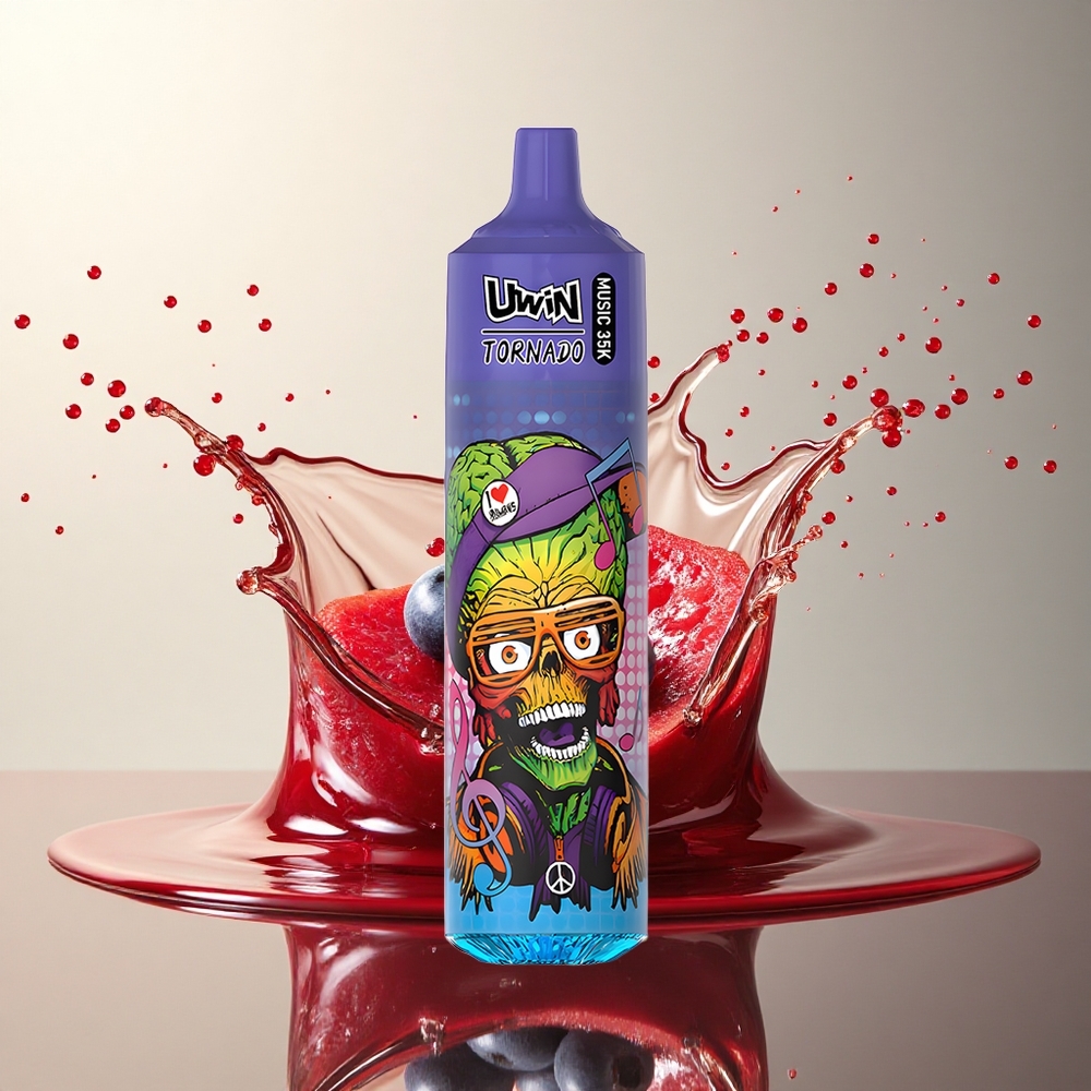 Uwin Tornado 35K Music Puffs Arándano Cereza Azul con 5% de nicotina y 600mAh