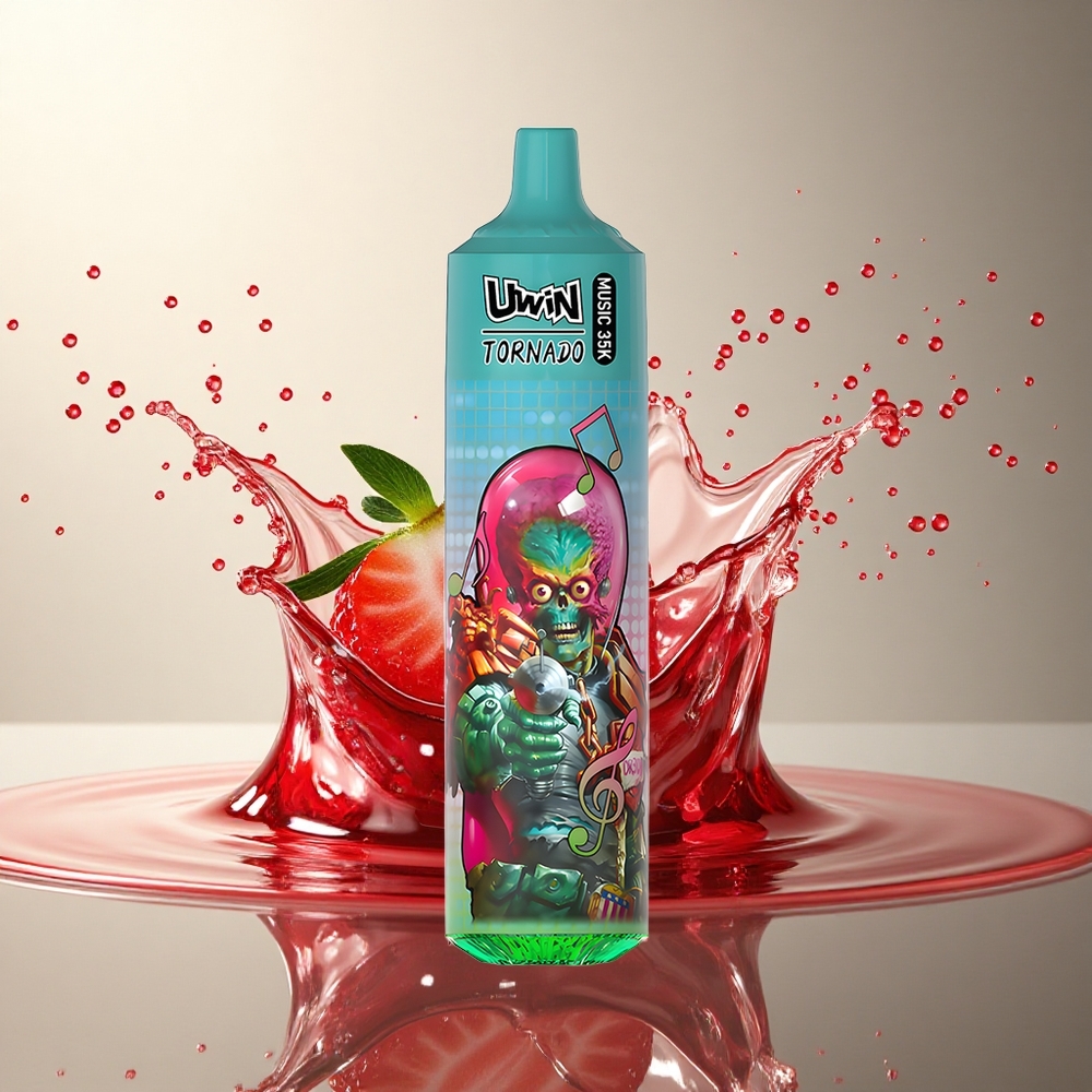 Uwin Tornado 35K Music Puffs Helado de Fresa Frambuesa Cereza con 5% Nicotina y 600mAh