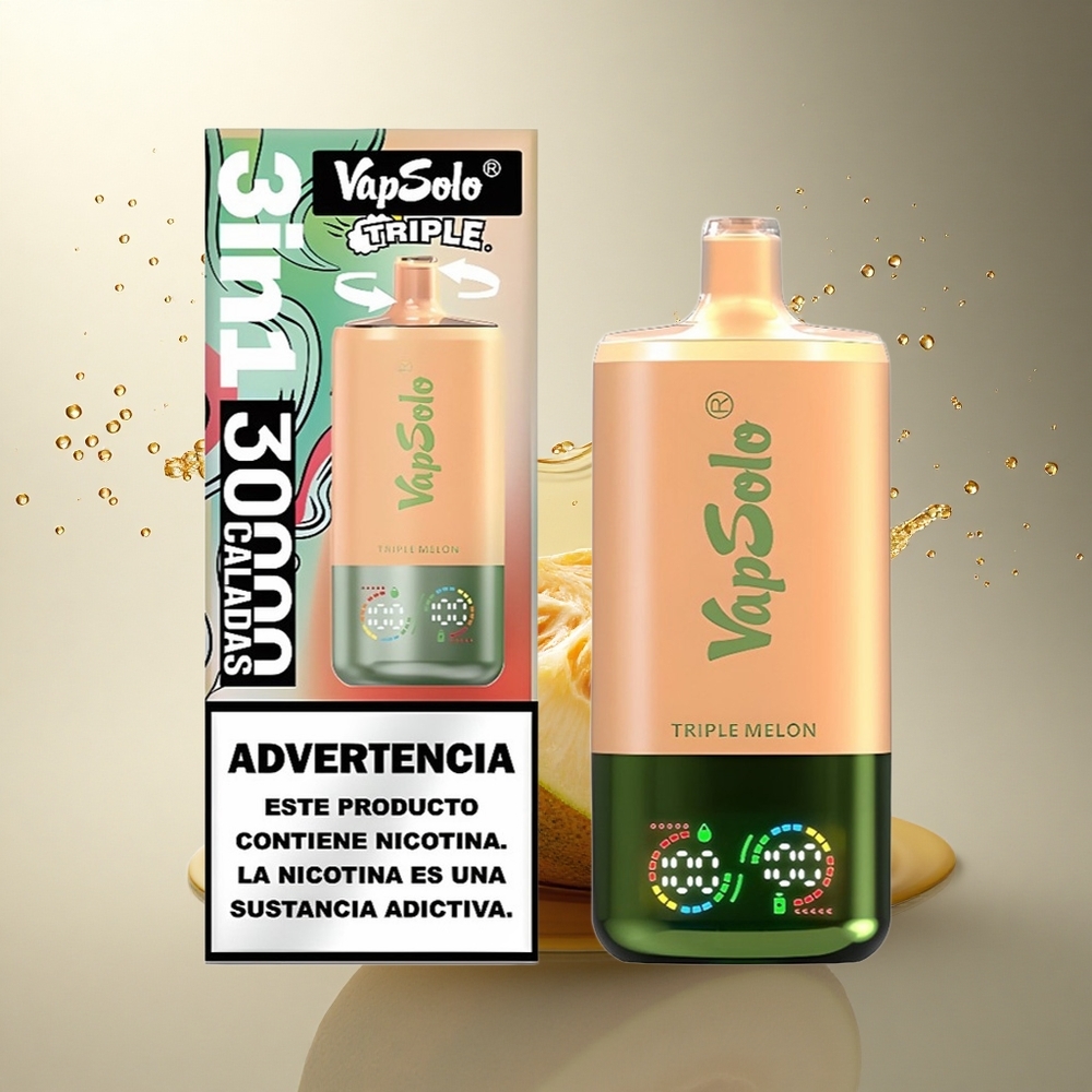 Vapsolo Triple 30000 Puffs Melón Triple 40ml 20mg Nicotina