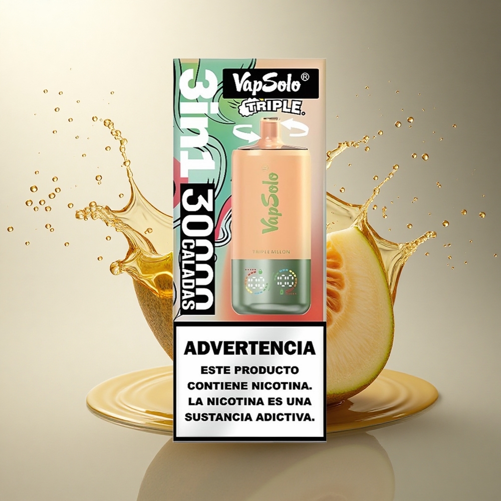 Vapsolo Triple 30000 Puffs Melón Triple 40ml 20mg Nicotina