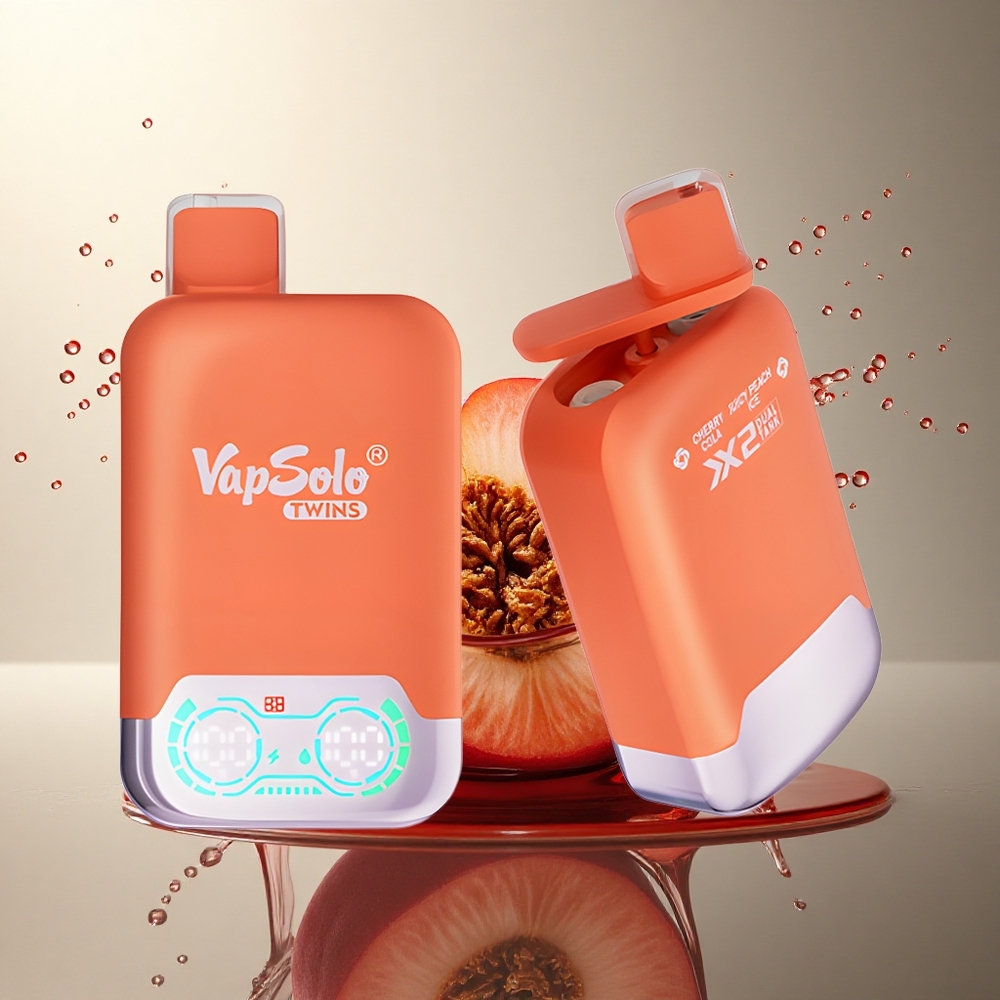 Vapsolo Twins 20000 Puffs Cola Cereza & Melocotón Jugoso Helado 40ml 20mg/ml Nicotina Tipo-C