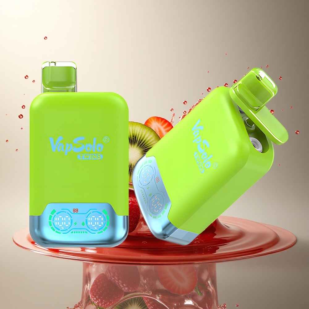 Vapsolo Twins 20000 Puffs Fresa Kiwi & Fresa Frambuesa Cereza Hielo con 40 ml de líquido y 20mg/ml de nicotina