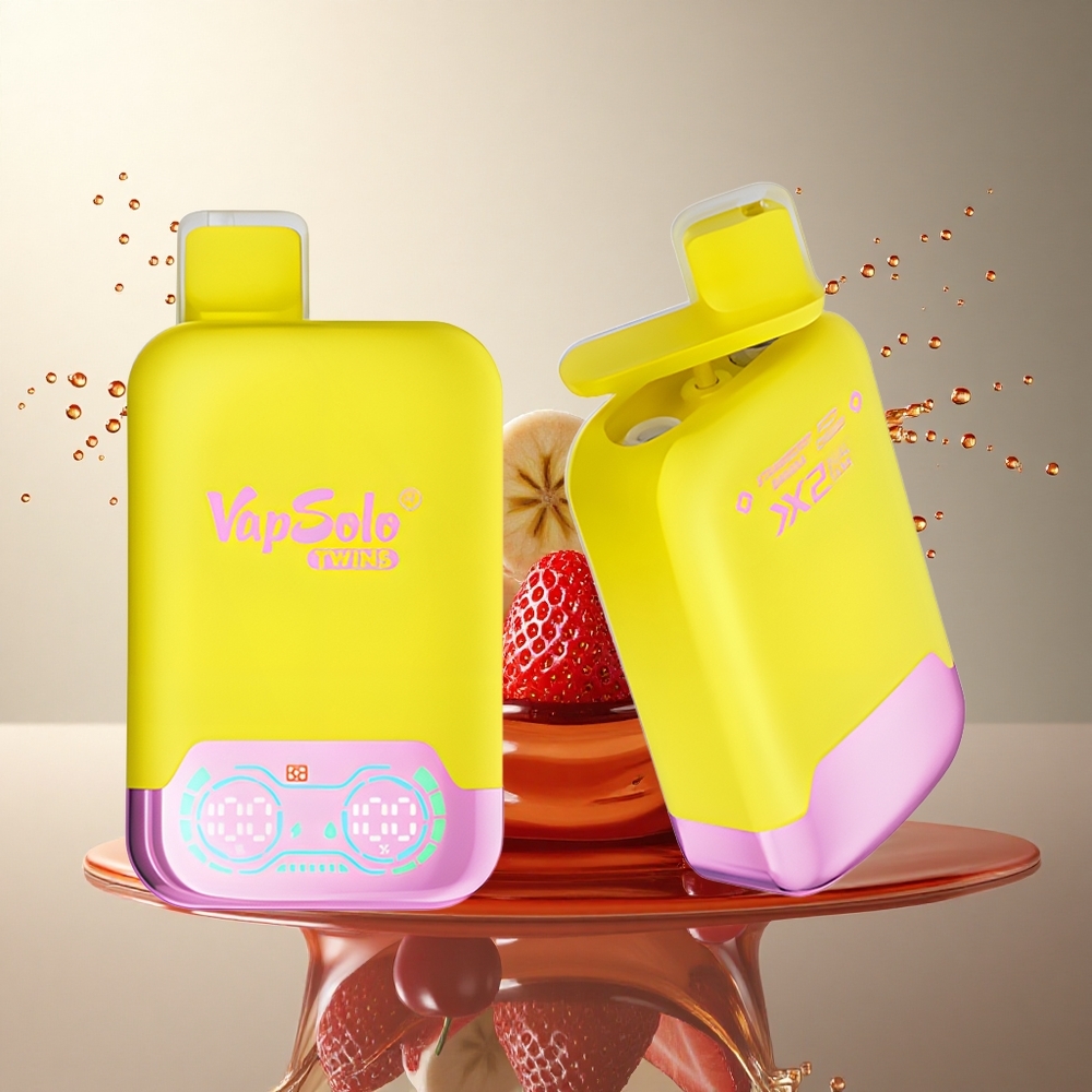 Vapsolo Twins 20000 Puffs Fresa Plátano & Cereza Efervescente con 40ml y Nicotina