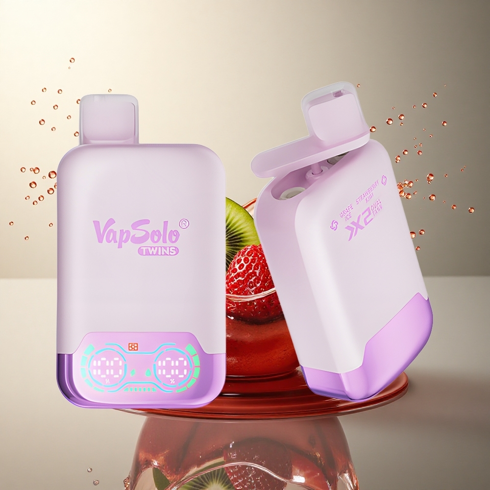 Vapsolo Twins 20000 Puffs Helado de Uva & Fresa Kiwi con 40 ml de Líquido y Nicotina 20mg/ml