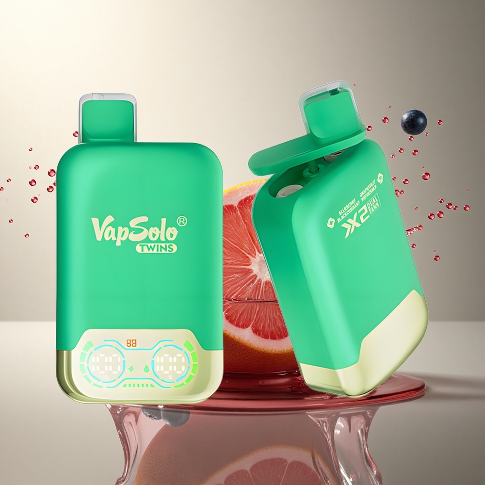 Vapsolo Twins 20000 Puffs Refrescante de Arándano, Grosella Negra y Pomelo con 40 ml de Líquido y Nicotina de 20mg/ml