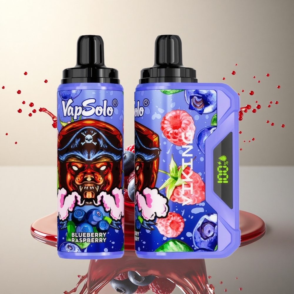VapSolo VIKING 12000 Puffs Arándano Frambuesa Tipo-C 22ml Nicotina