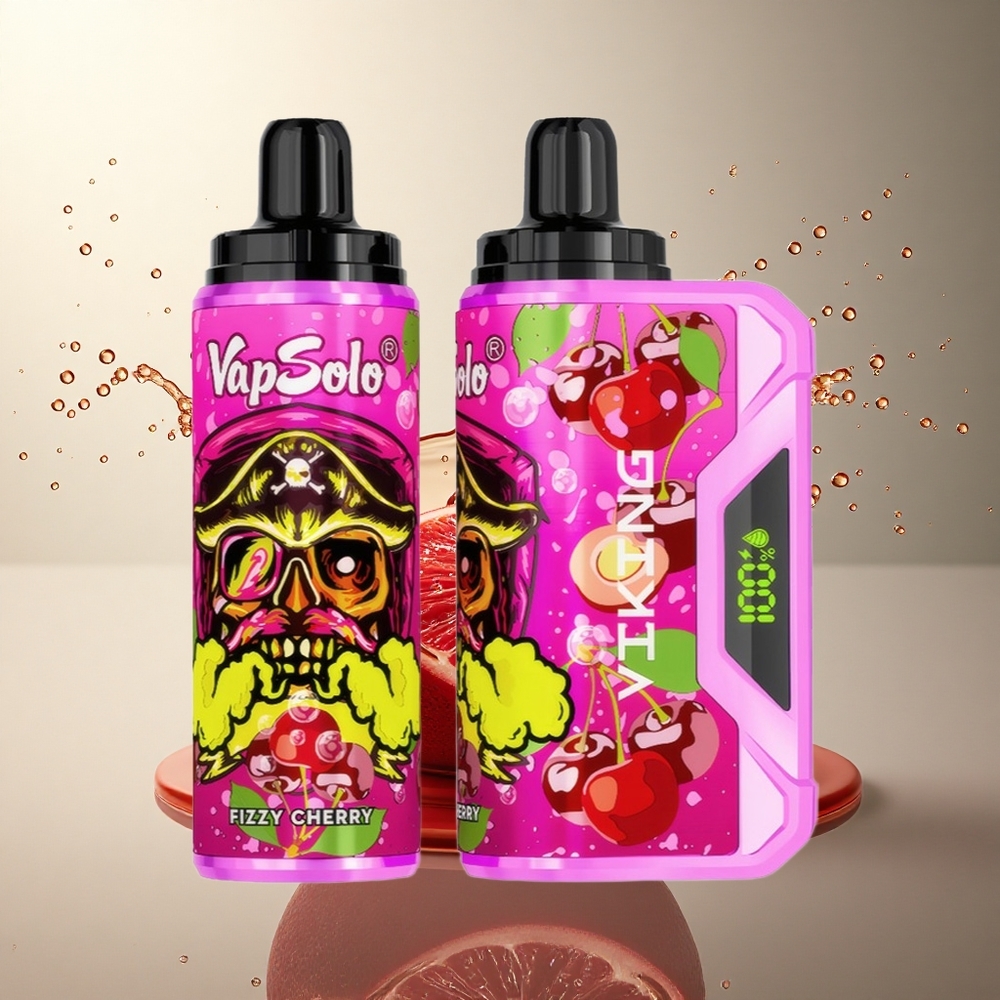 VapSolo VIKING 12000 Puffs Cereza Efervescente 22ml 20mg Nicotina Tipo-C