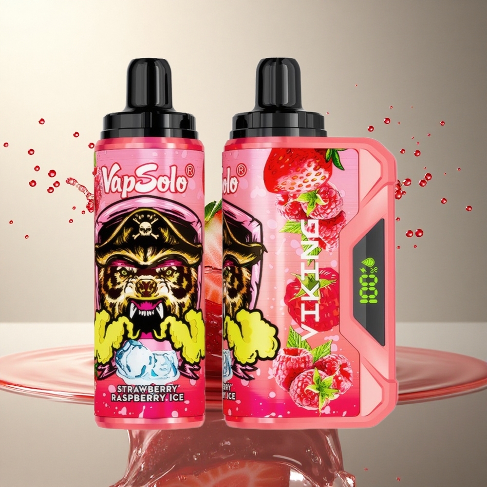 VapSolo VIKING 12000 Puffs Fresa Frambuesa Hielo con 22ml de E-Líquido y Nicotina 20mg/ml
