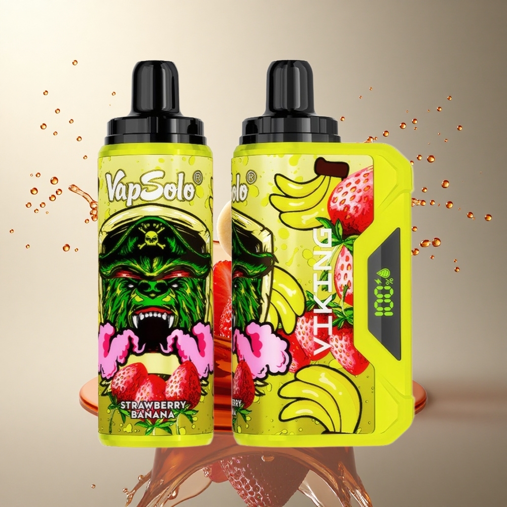 VapSolo VIKING 12000 Puffs Fresa Plátano 22ml Nicotina