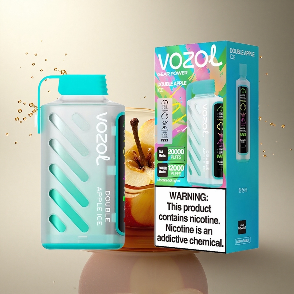 VOZOL Gear Power 20000 Puffs Doble Manzana Hielo con Pantalla Completa y Nicotina 5%