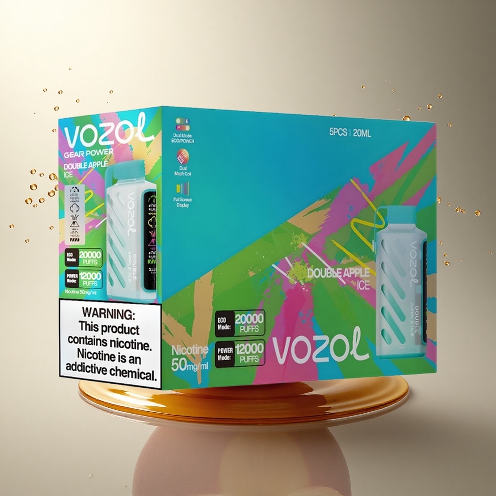 VOZOL Gear Power 20000 Puffs Doble Manzana Hielo con Pantalla Completa y Nicotina 5%