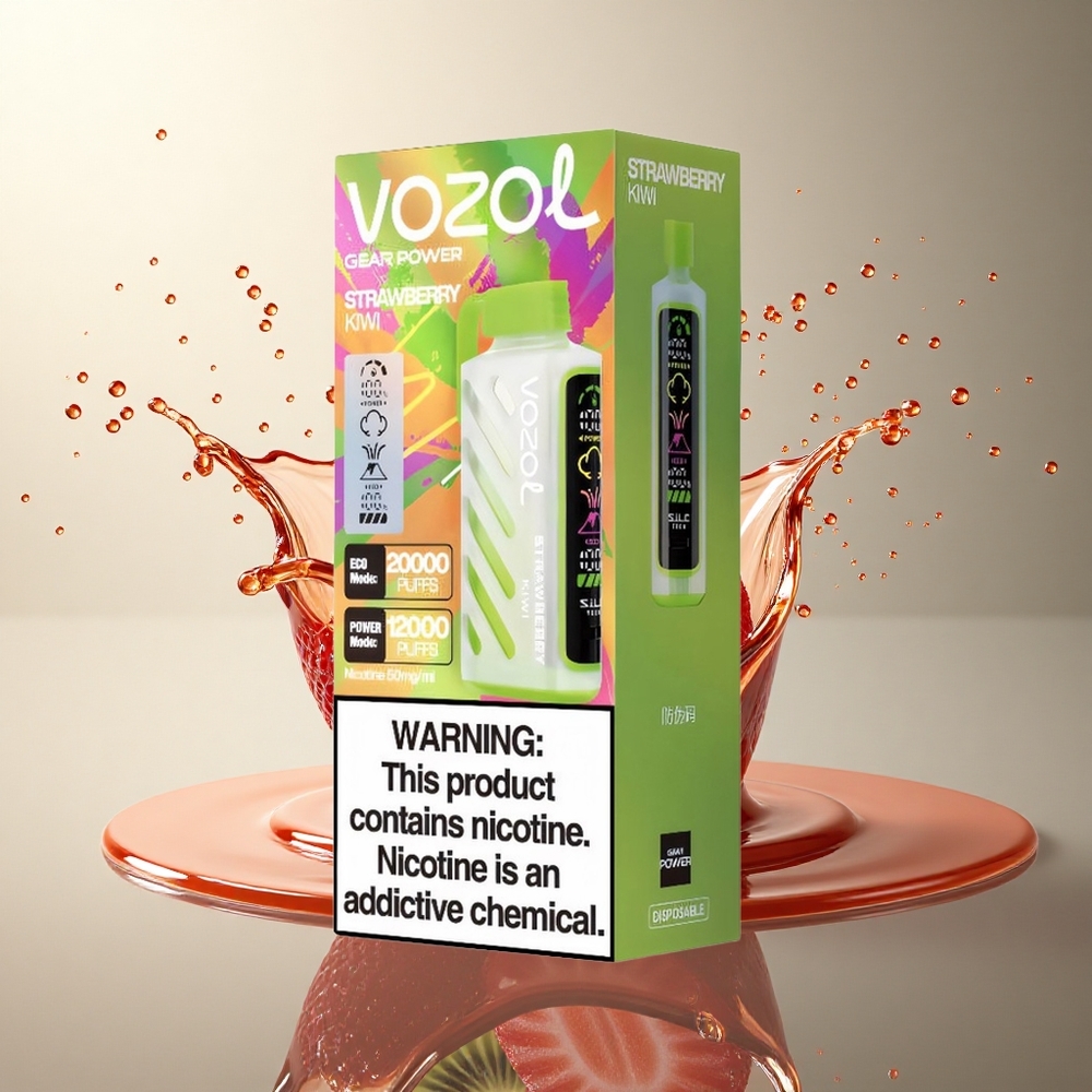 VOZOL Gear Power 20000 Puffs Fresa Kiwi Dual Mesh Pantalla Completa 20mL Nicotina 5%