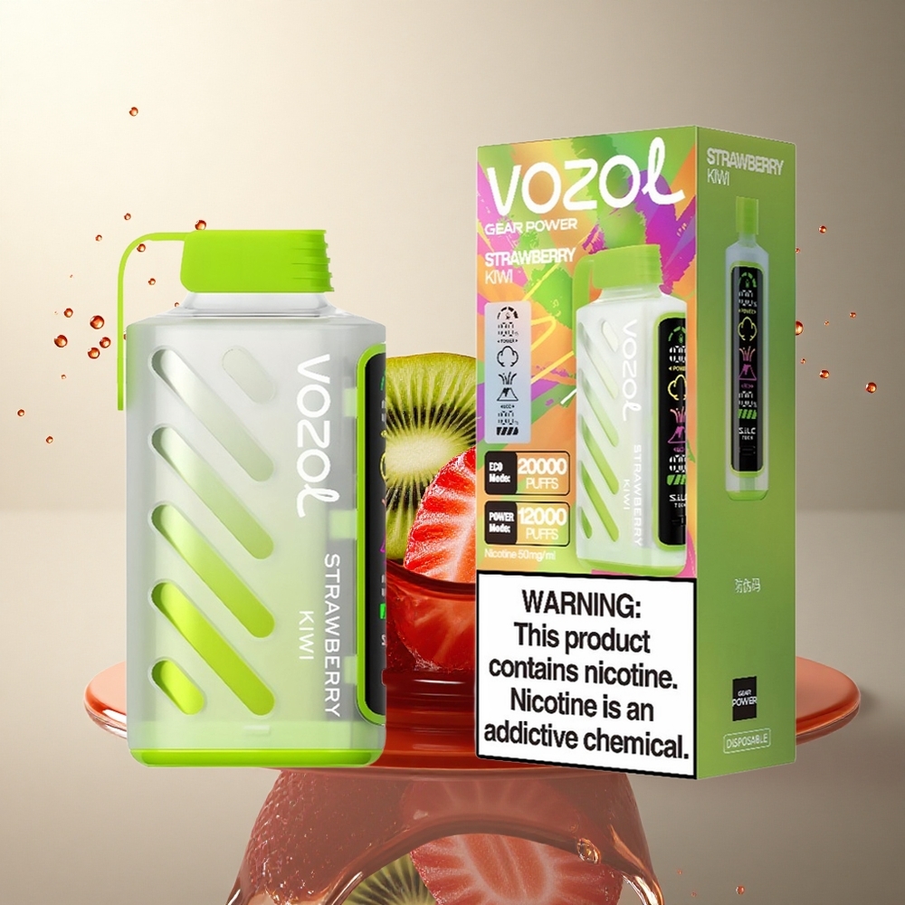 VOZOL Gear Power 20000 Puffs Fresa Kiwi Dual Mesh Pantalla Completa 20mL Nicotina 5%
