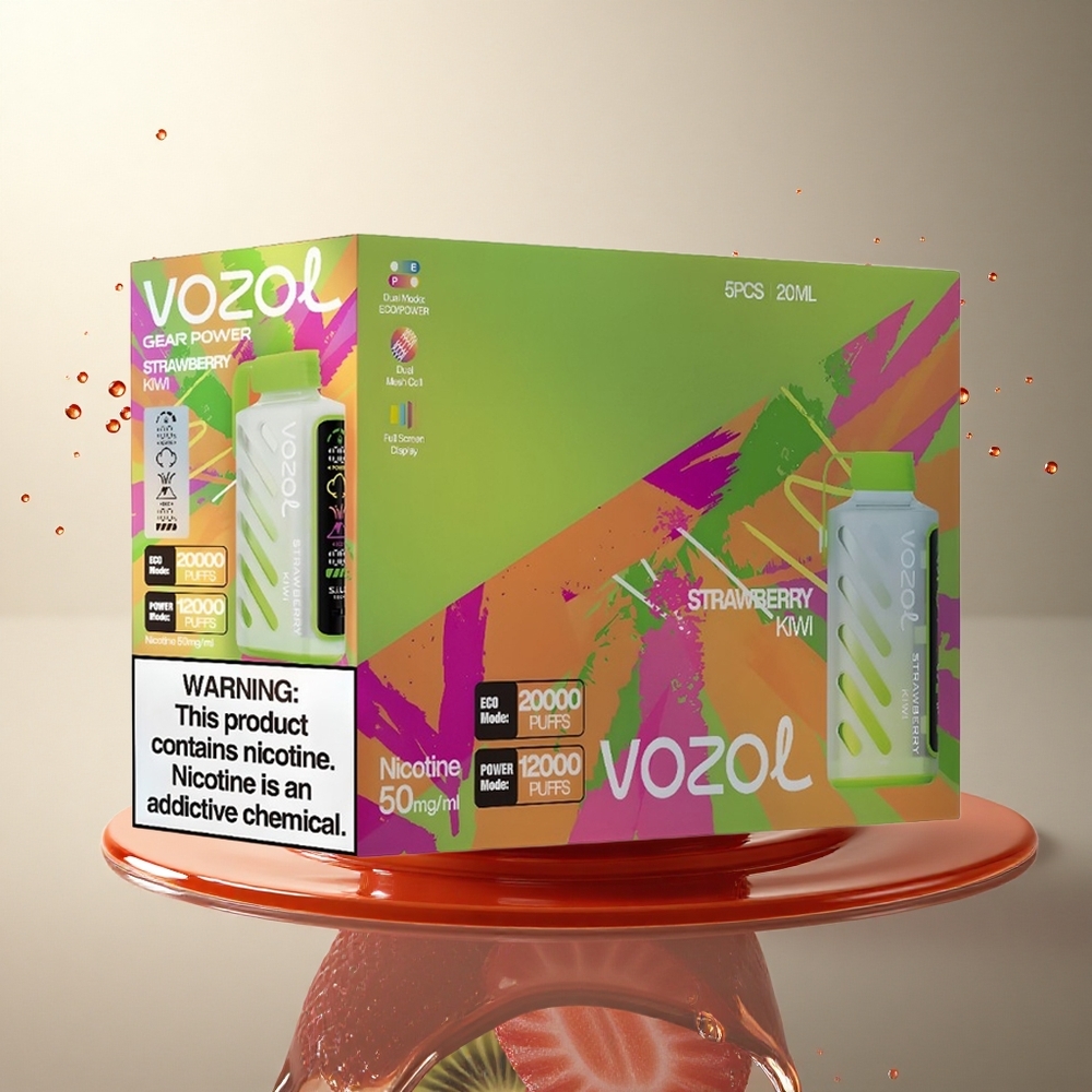 VOZOL Gear Power 20000 Puffs Fresa Kiwi Dual Mesh Pantalla Completa 20mL Nicotina 5%