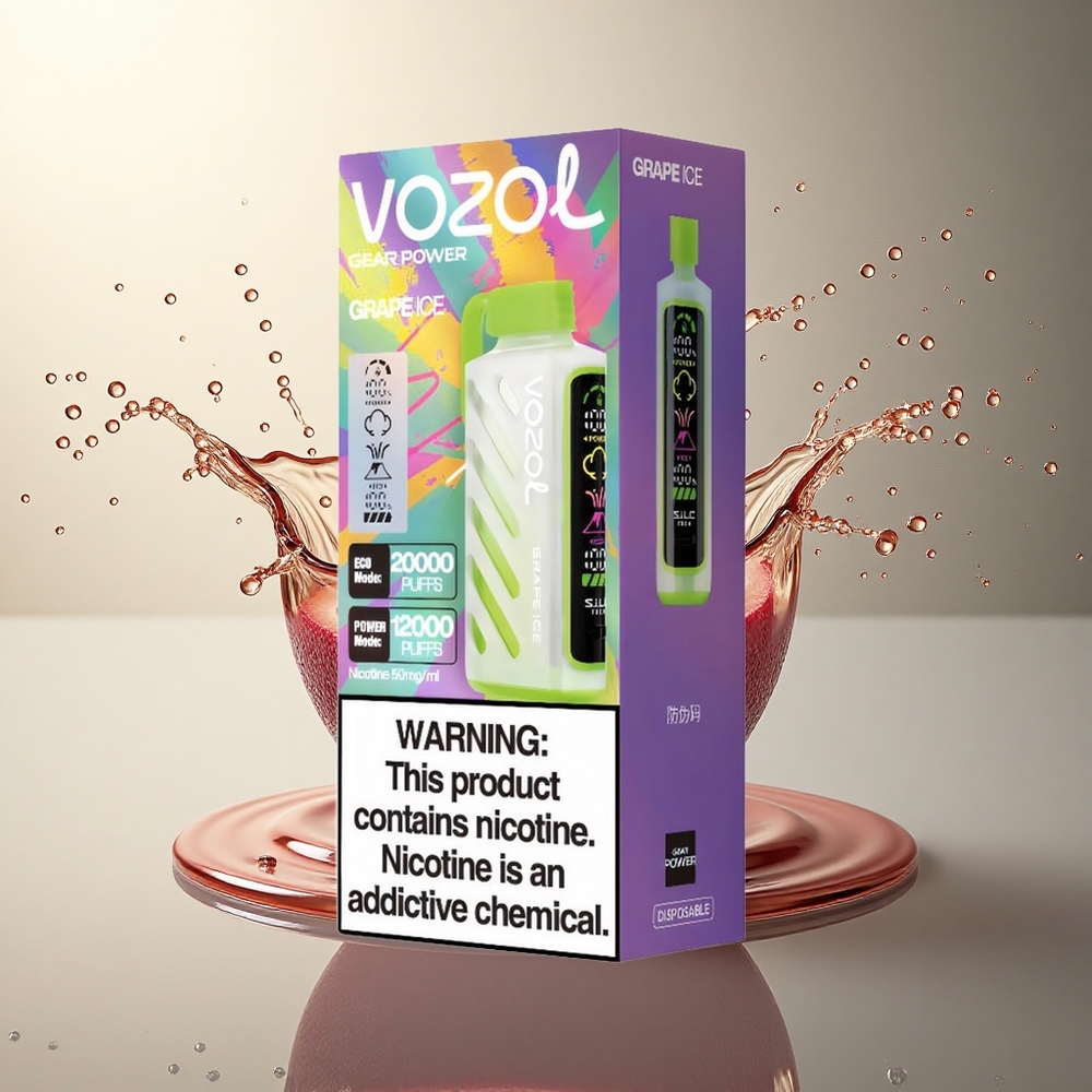 VOZOL Gear Power 20000 Puffs Hielo de Uva con Dual Mesh y 20mL