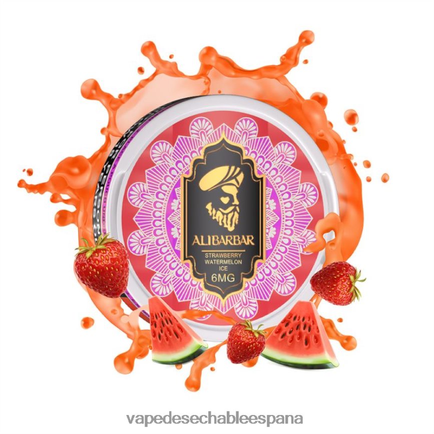 Alibarbar bolsas de nicotina hielo de sandia fresa 402HB293 Vape Recargable