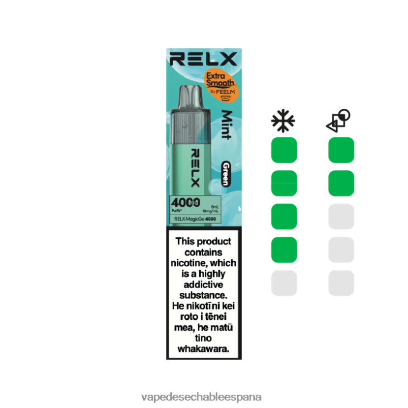 Vape Desechable España menta (verde) - RELX MagicGo 4000 vaporizadores desechables RTHL204