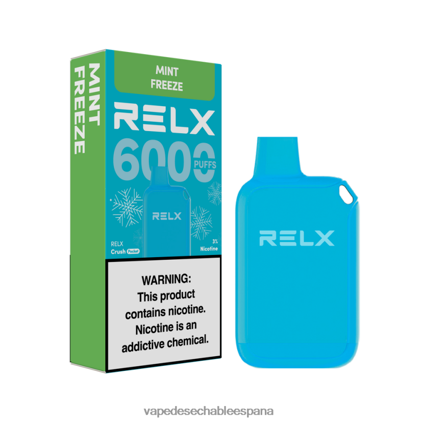 Vape Desechable España congelación de menta - RELX Crush Pocket 6000 helado RTHL2012