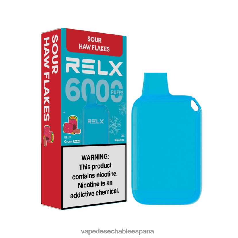 Vape Desechable España hojuelas de haw amargo - RELX Crush Pocket 6000 helado RTHL2016