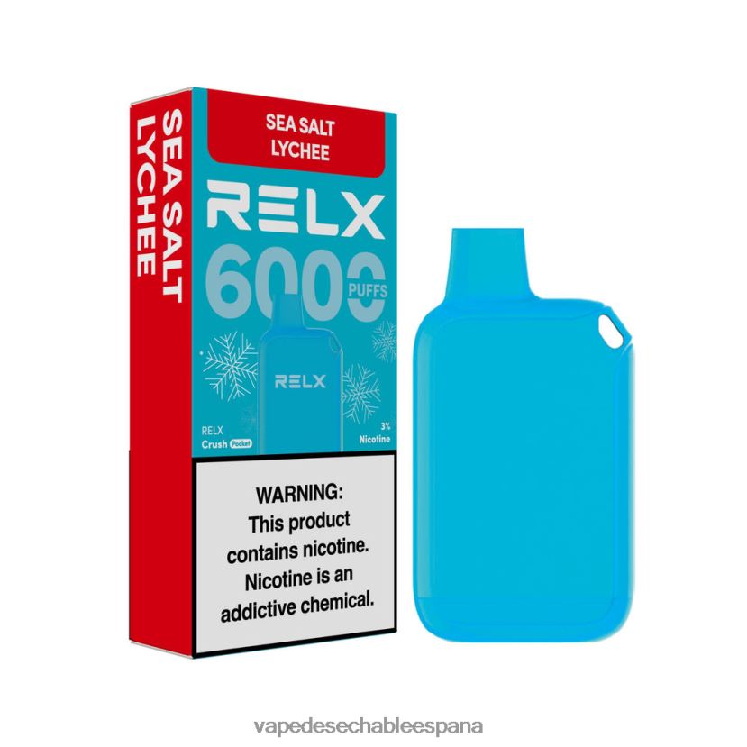 Vape Desechable España lichi de sal marina - RELX Crush Pocket 6000 helado RTHL2014