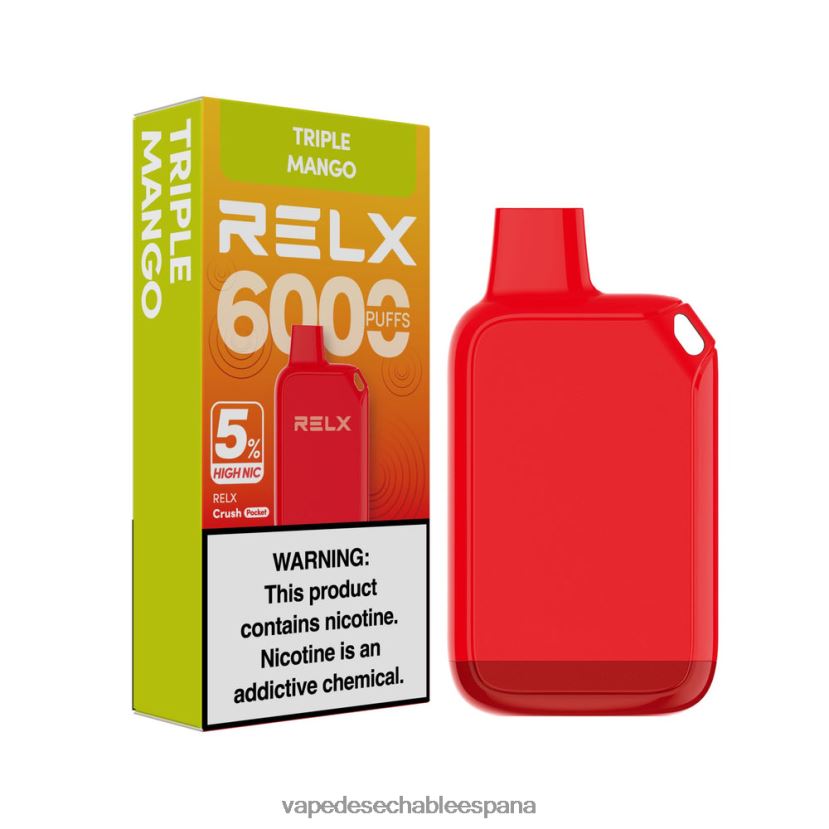 Vape Desechable España mango triple - RELX Crush Pocket 6000 5% alto nic RTHL2026