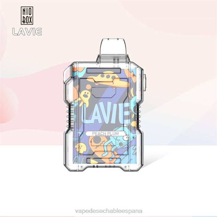 80VX198 Vape Desechable España - ciruela durazno LAVIE NIO BOX 9000 bocanadas