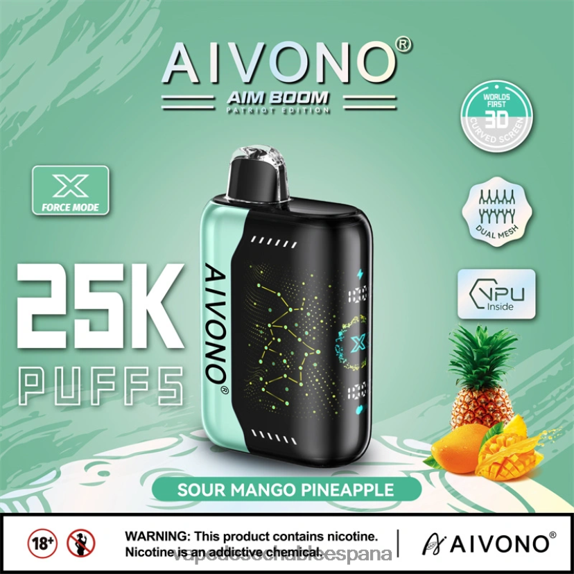 Aivono AIM BOOM 25000 piña de mango agrio - D6NB8D351 Vape España