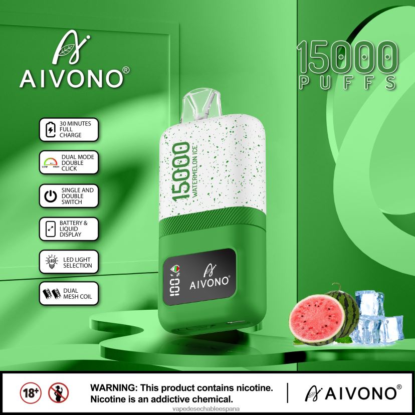 Aivono AIM magic 15000 hielo de sandia - D6NB8D70 Vape Desechable España