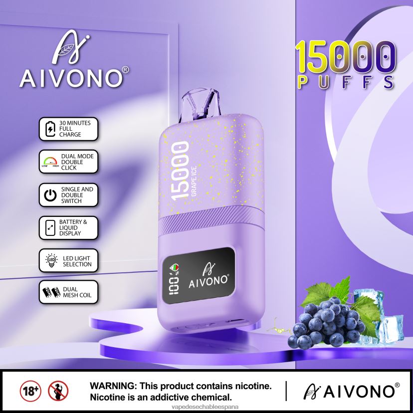 Aivono AIM magic 15000 hielo de uva - D6NB8D60 Vape Desechable España