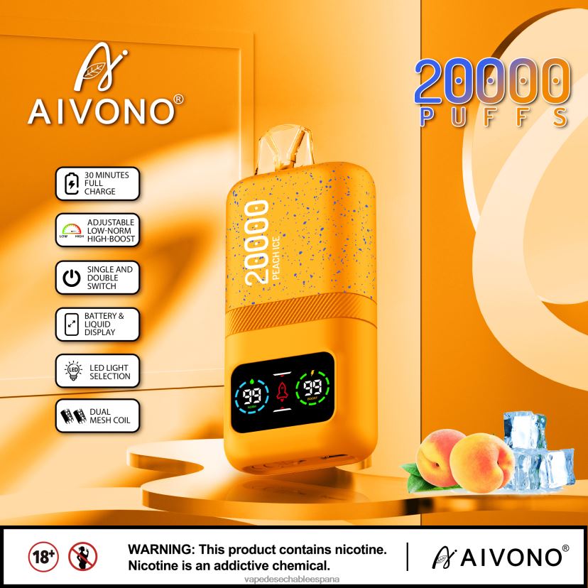 Aivono AIM magic 20000 hielo de durazno - D6NB8D85 Vape España