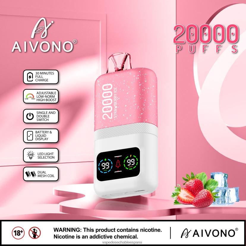 Aivono AIM magic 20000 hielo de fresa - D6NB8D74 Vape Desechable España
