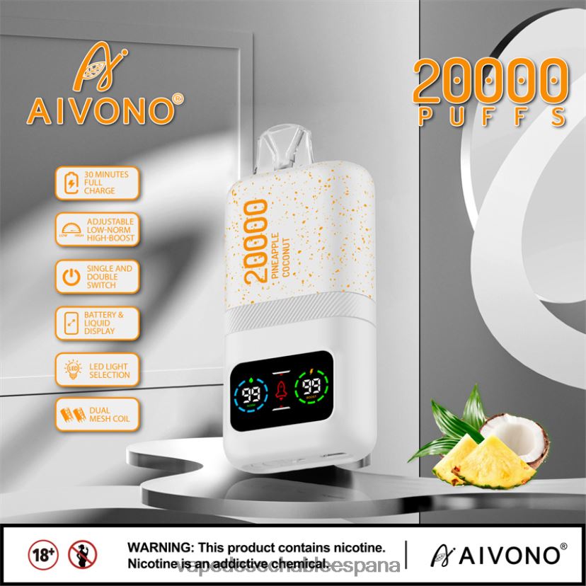 Aivono AIM magic 20000 hielo de piña y coco - D6NB8D76 Vape Desechable España