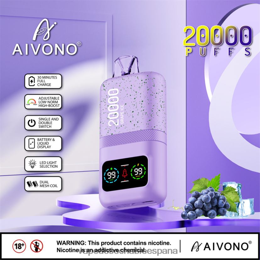 Aivono AIM magic 20000 hielo de uva - D6NB8D86 Vape Desechable España