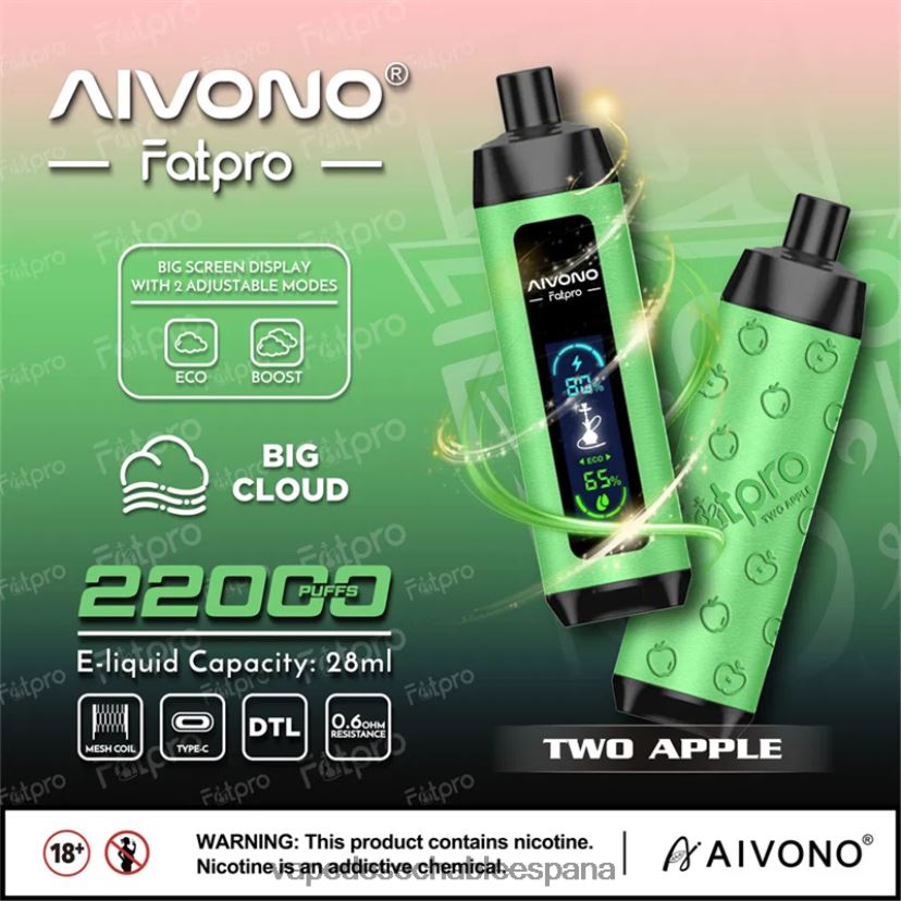 Aivono Fatpro 22000 dos manzanas - D6NB8D1 Vape España