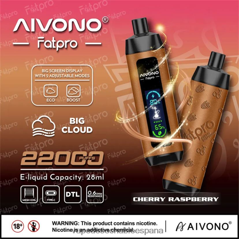 Aivono Fatpro 22000 frambuesa cereza - D6NB8D4 Vape Desechable España