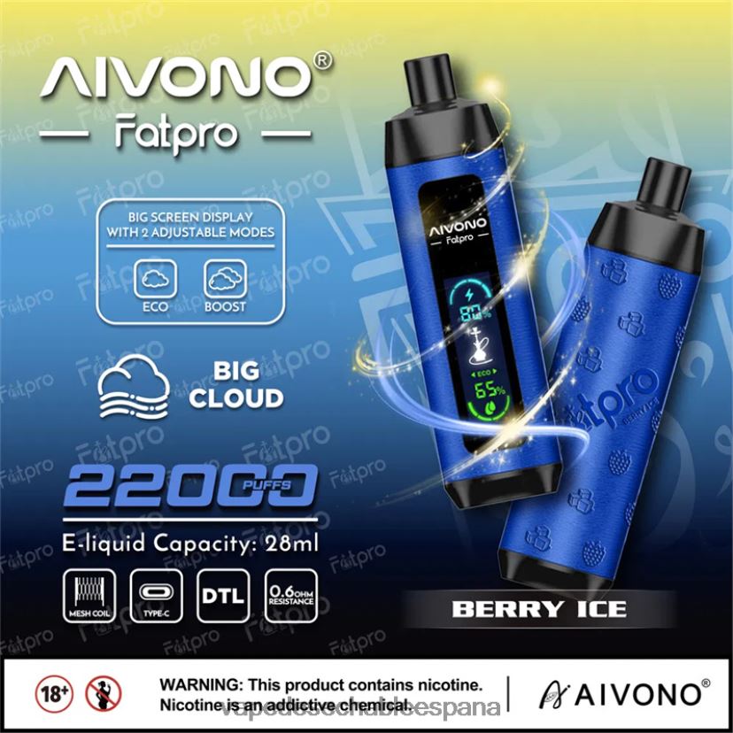 Aivono Fatpro 22000 hielo de baya - D6NB8D10 Vape Desechable España