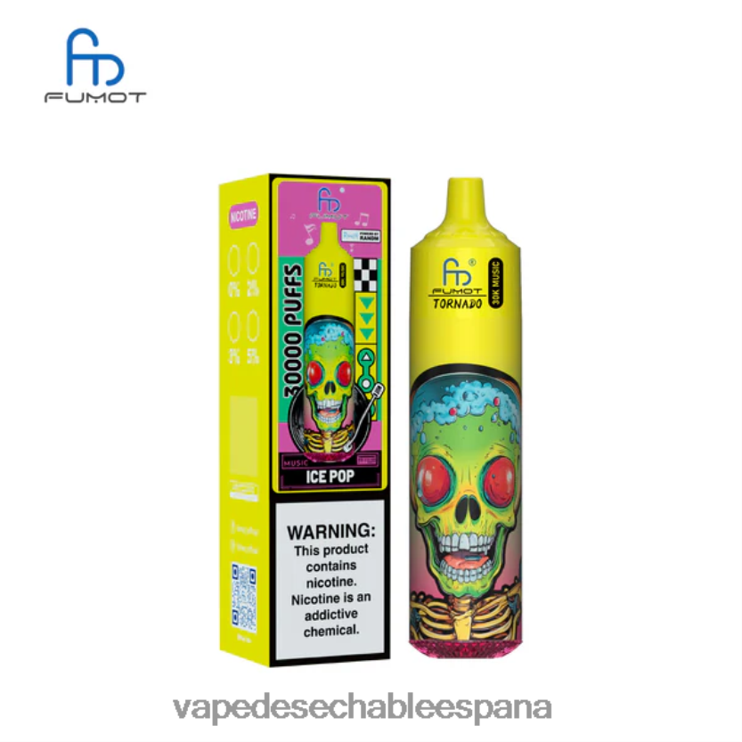 Fume Vape España H8H6H615 paleta helada Fumot Tornado música de 30k