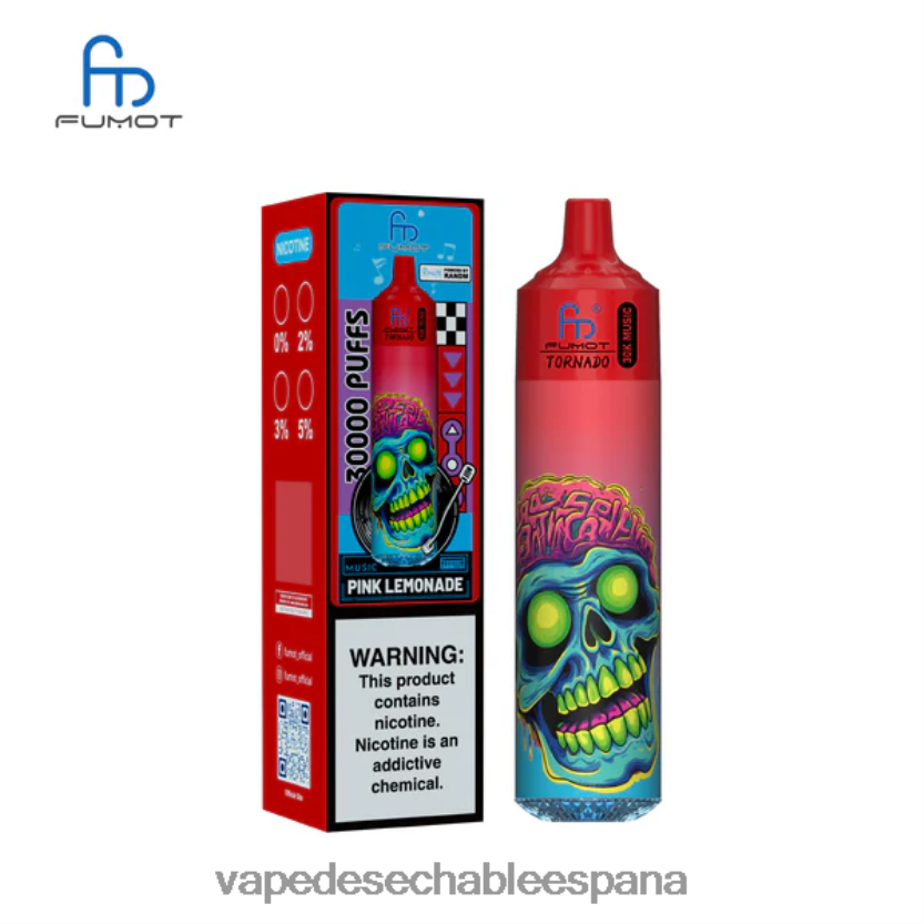 Fume Vape España H8H6H623 limonada rosa Fumot Tornado música de 30k