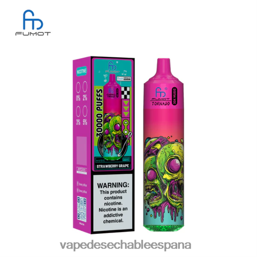 Fume Vape España H8H6H627 uva fresa Fumot Tornado música de 30k
