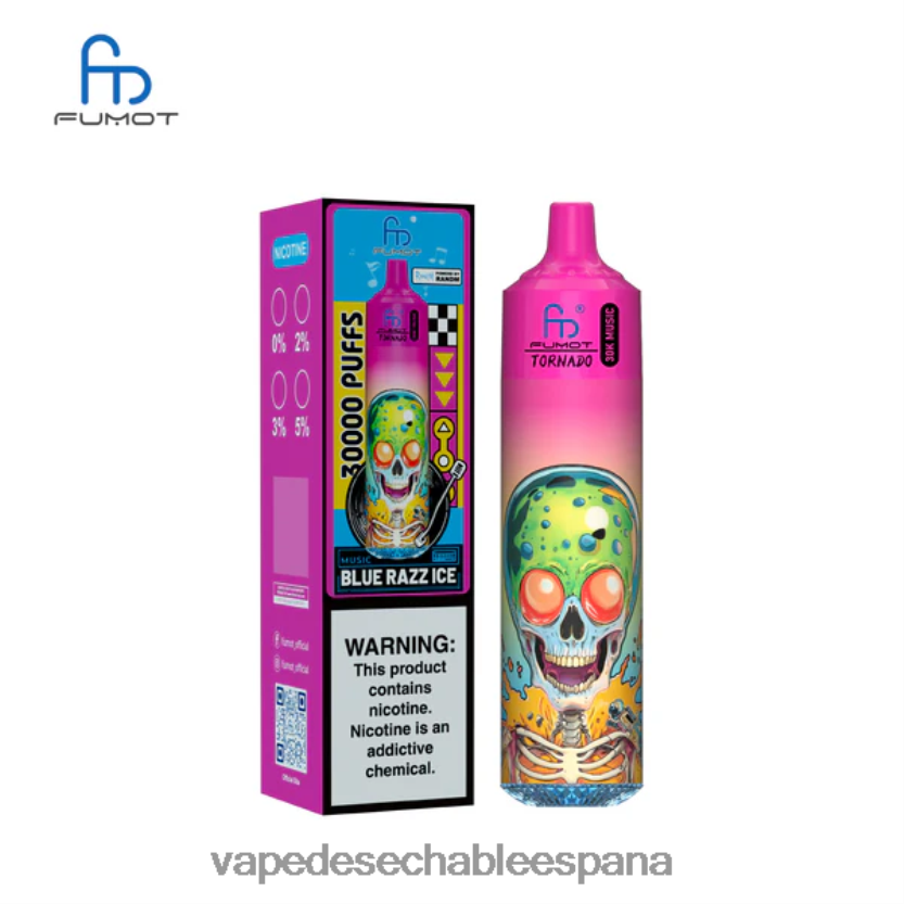 Fume Vape España H8H6H63 hielo azul Fumot Tornado música de 30k