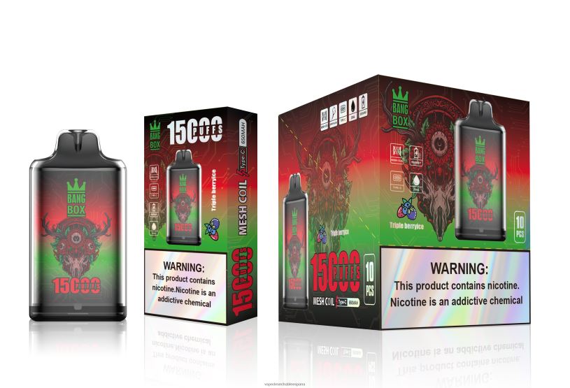 Fume Vape España RB4TN104 hielo de triple baya - Bang Box s1-15000 bocanadas