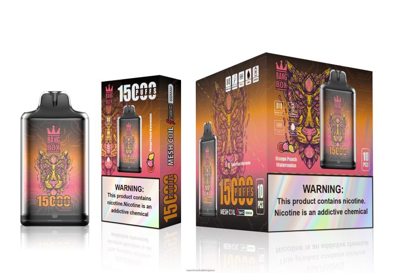 Fume Vape España RB4TN107 sandia mango durazno - Bang Box s1-15000 bocanadas